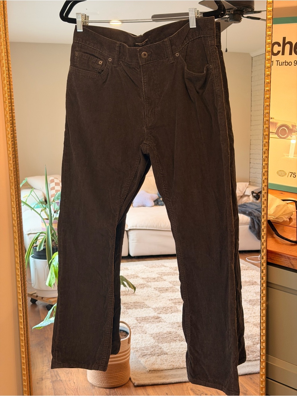 Banana Republic Pima Cotton Gray Corduroy Pants Men’s 34x30